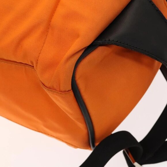 GUCCI Backpack Nylon Leather Orange Black Silver Auth bs28642 - Picture 5 of 14